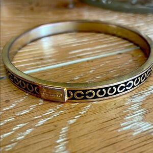 Coach Gold and Black Swirl Design Bracelet